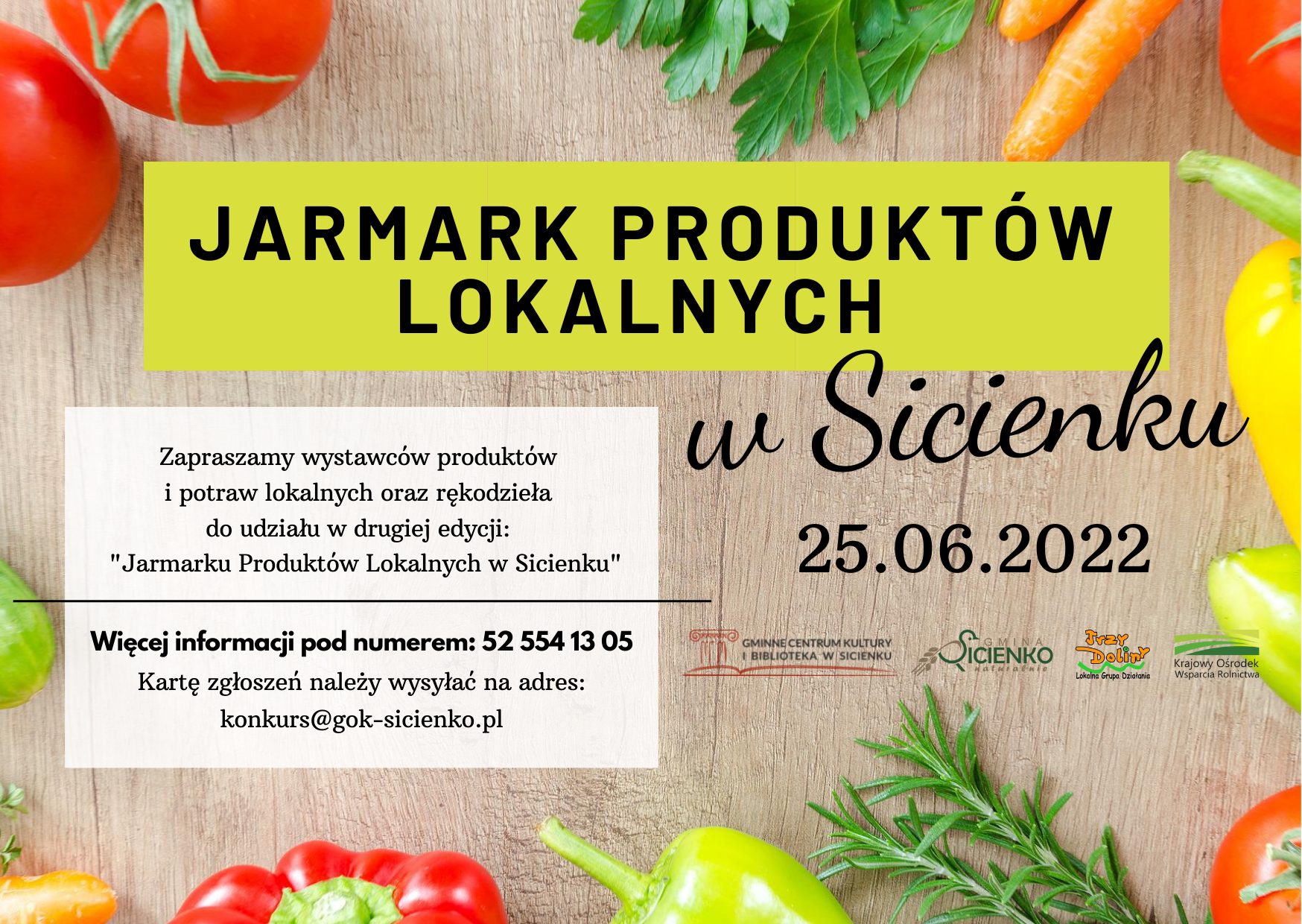 Zgłoszenia Jarmatk Produktó Lokalnych w Sicienku