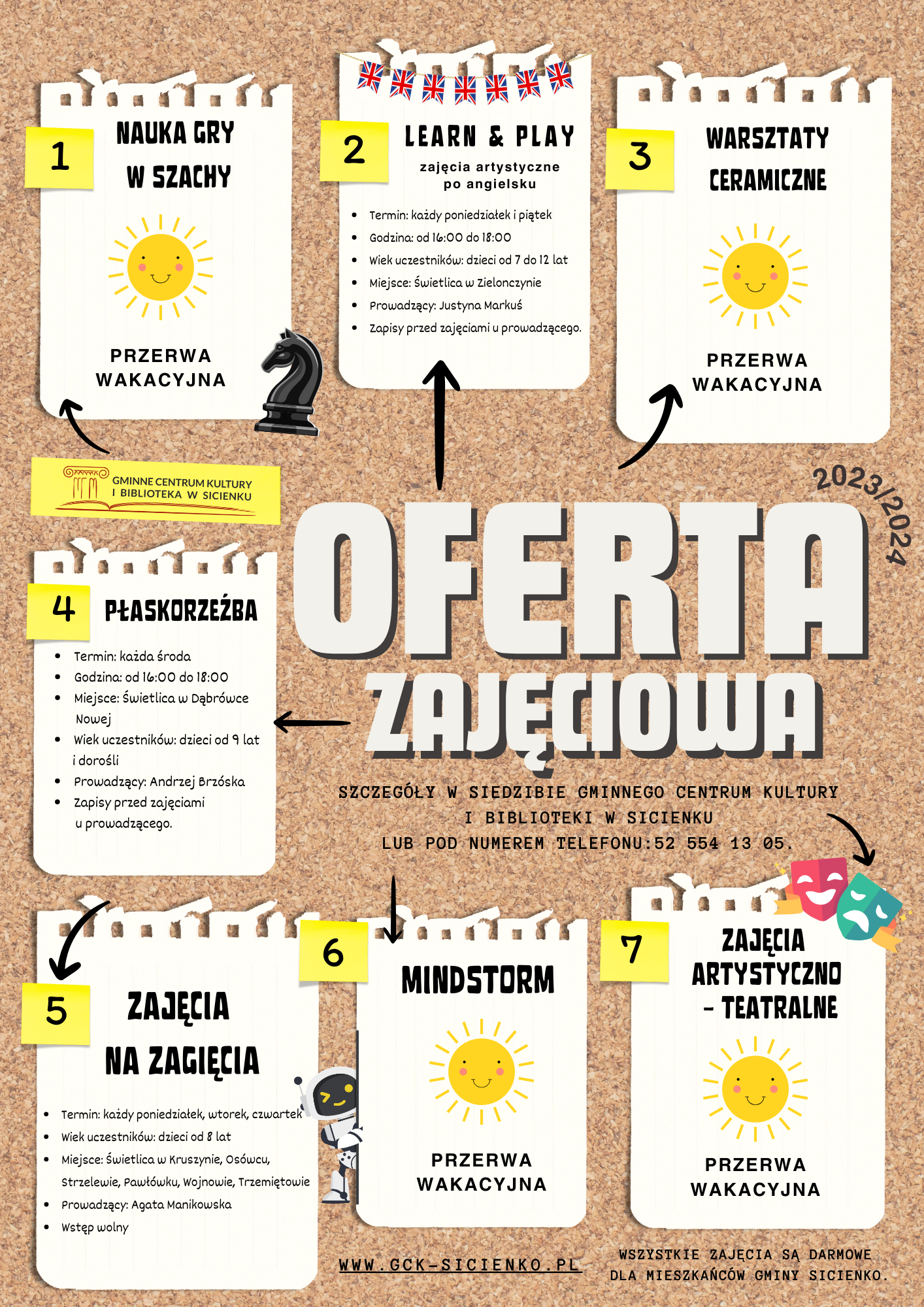 Plakat - oferta zajęciowa na wakacje Plakat - oferta zajęciowa na wakacje