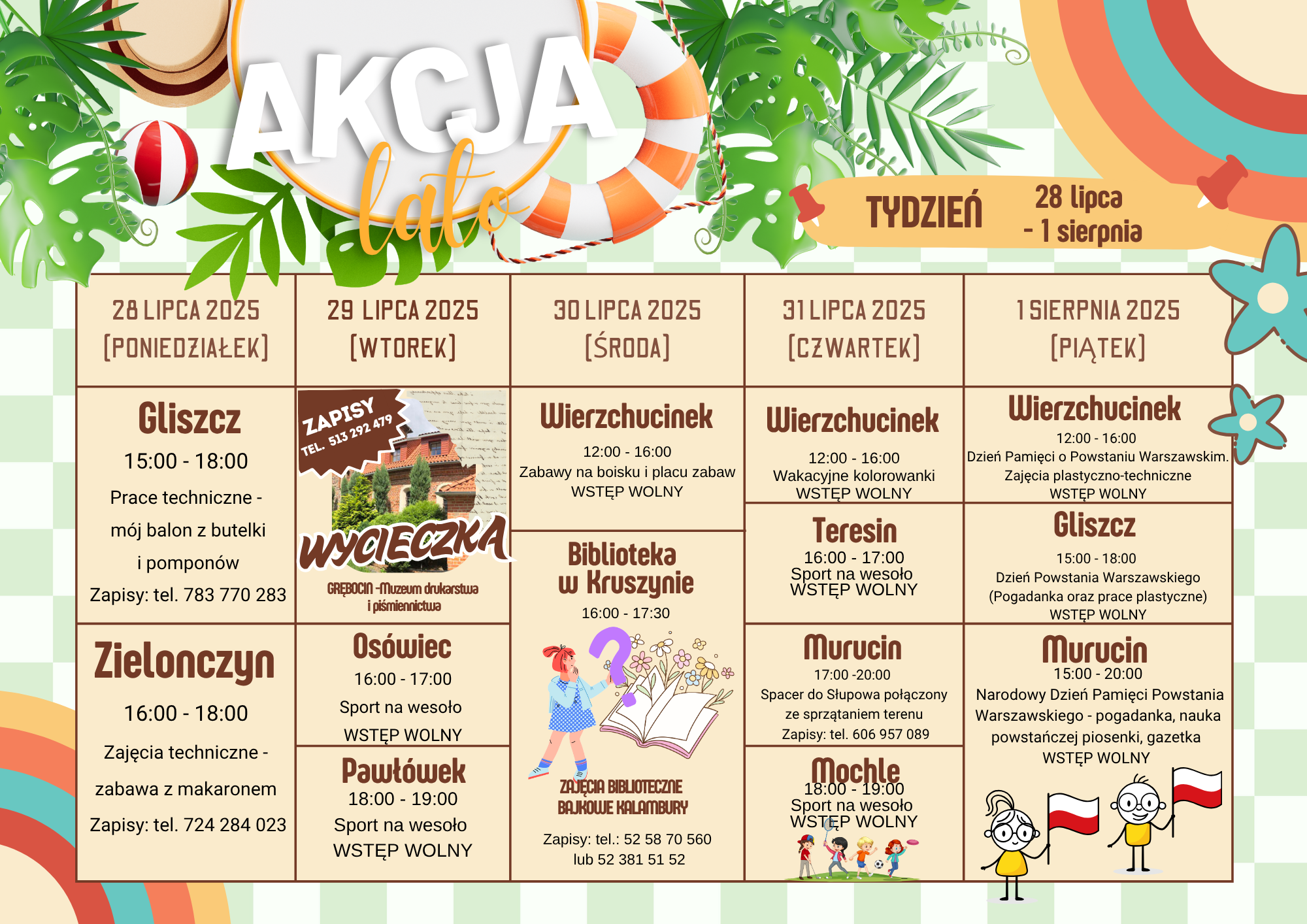 Plan wakacyjny - tydzień 4
