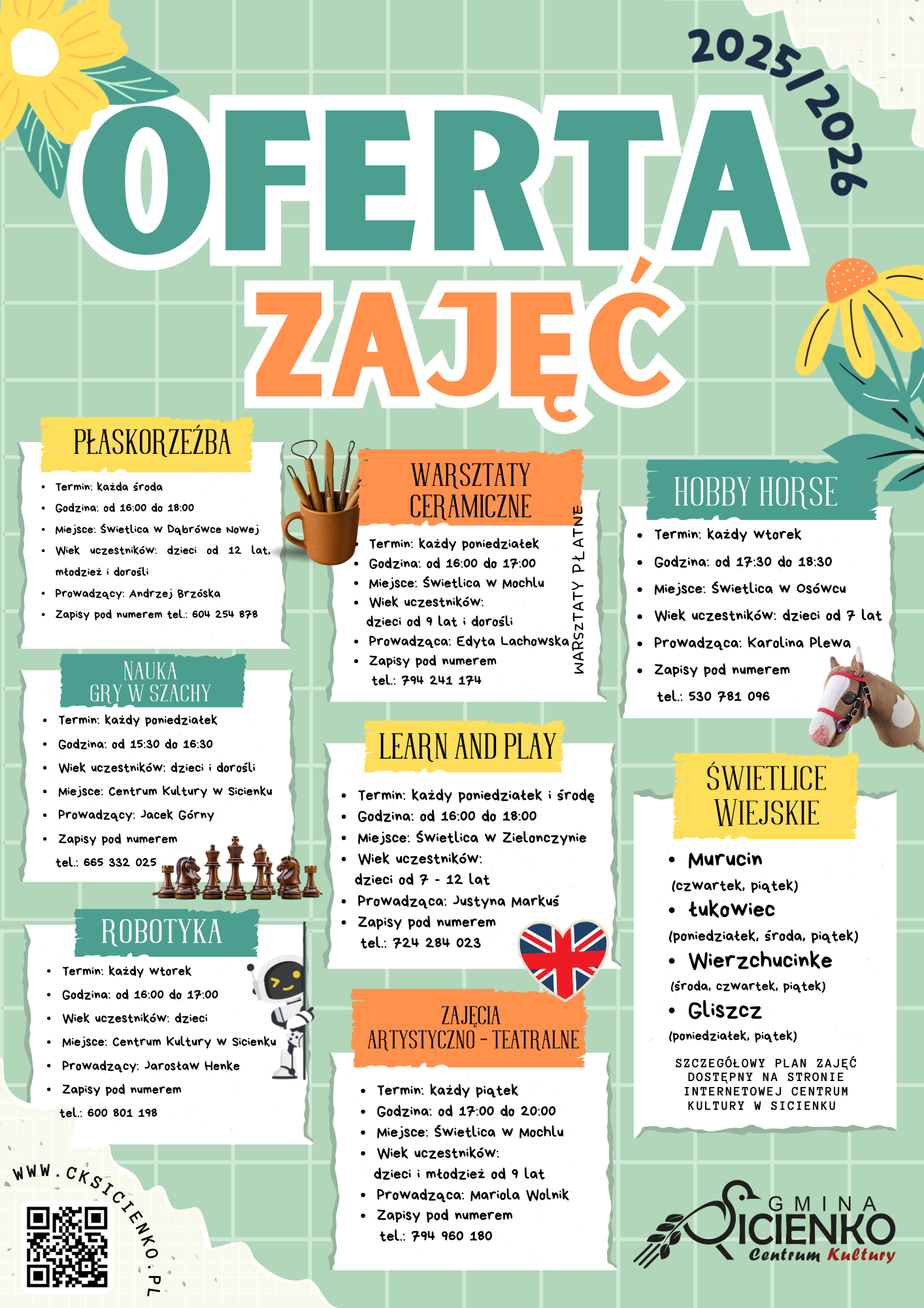 Plakat - oferta zajęć 2025/2026