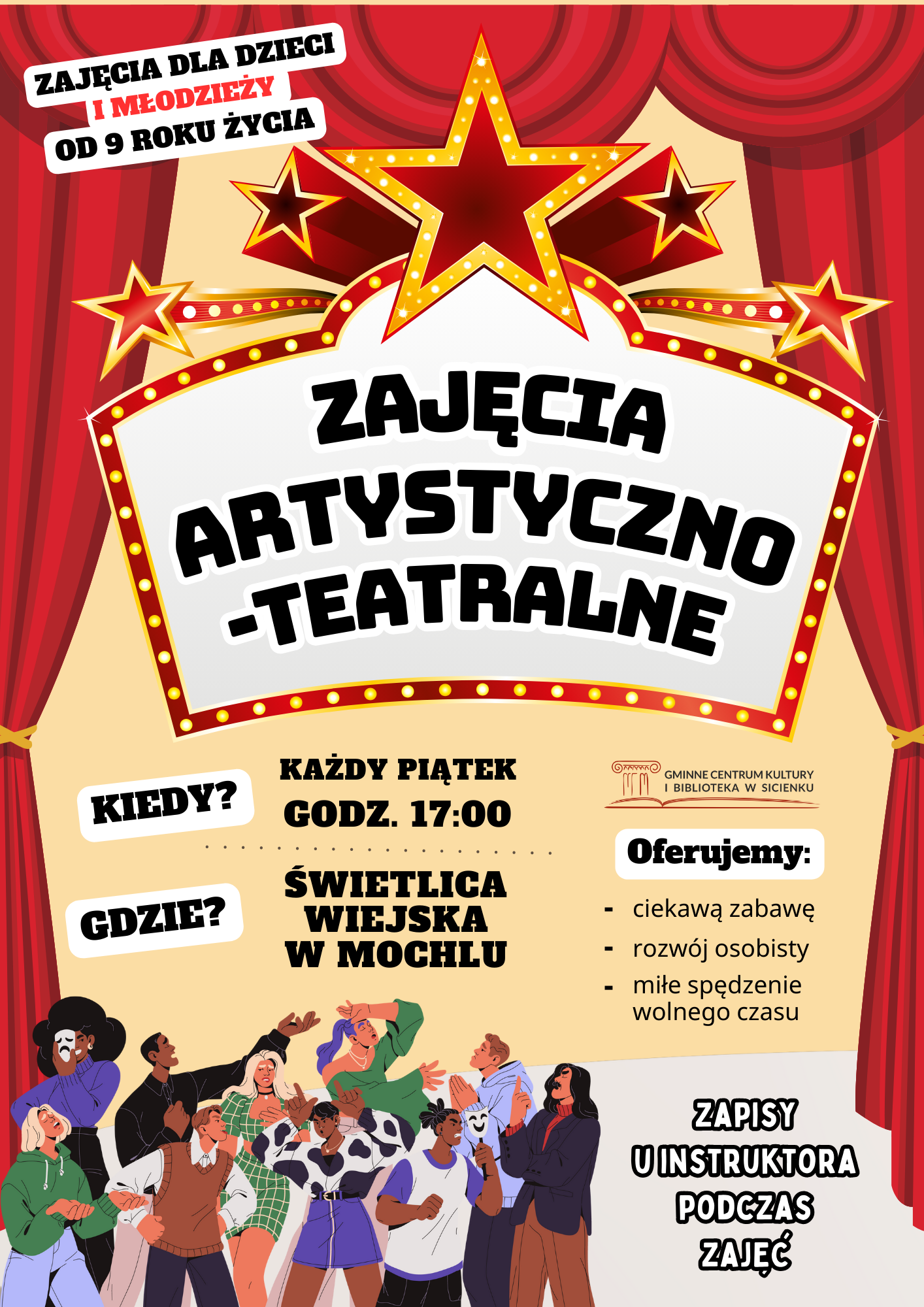 Plakat - zajęcia artystyczno - teatralne Plakat - zajęcia artystyczno - teatralne