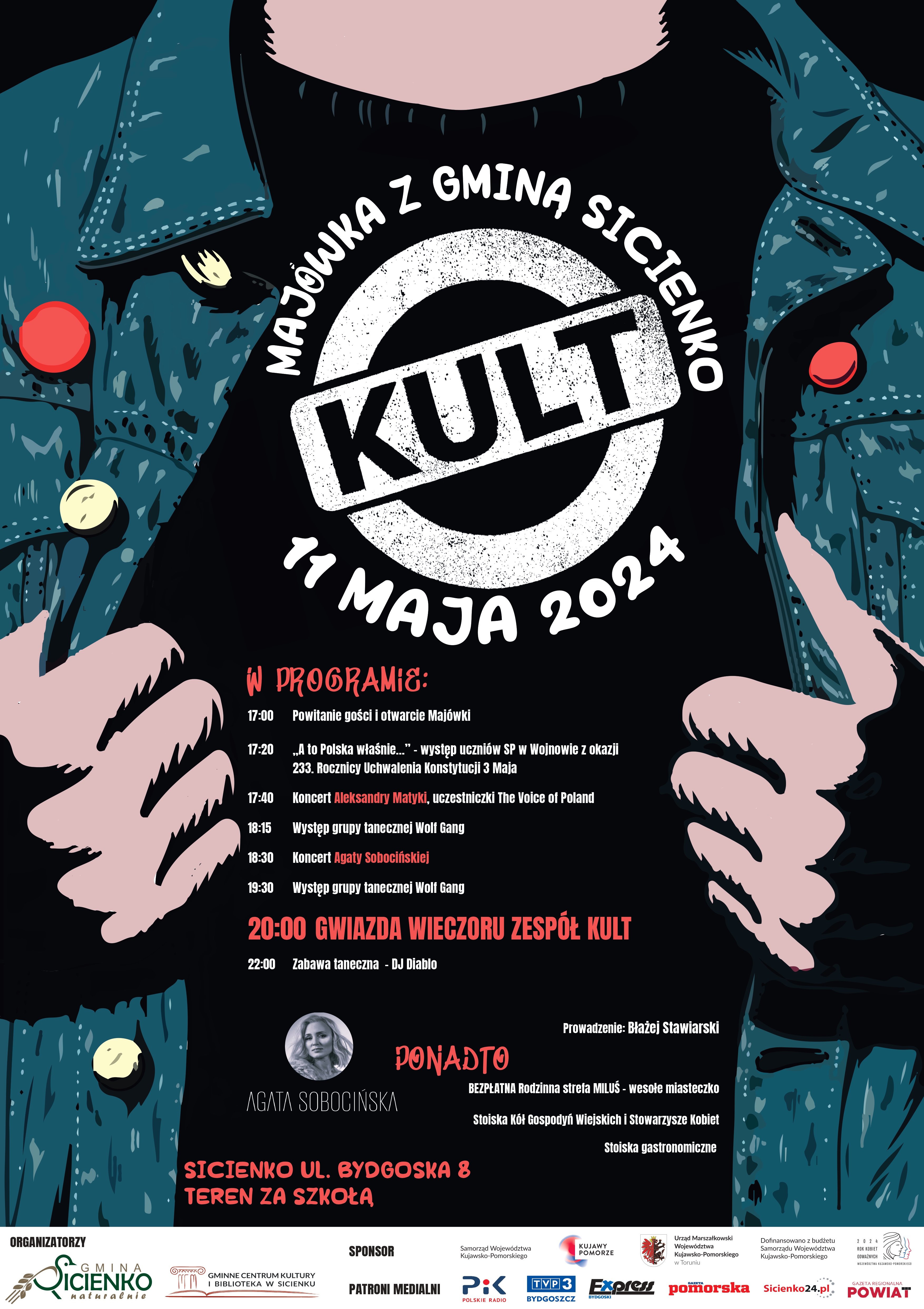 Plakat Majówka z Gminą Sicienko 2024