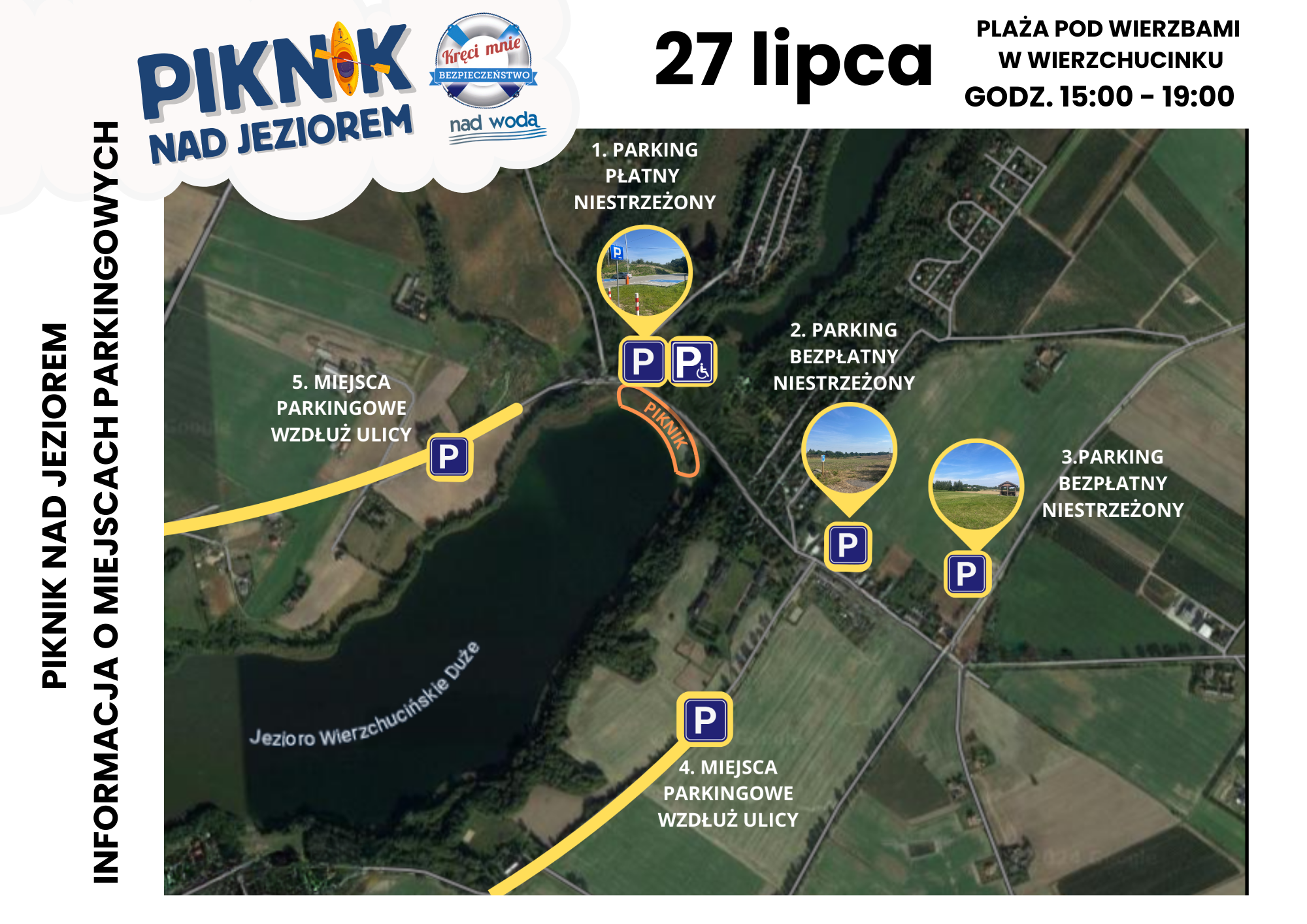 Miejsca parkingowe - piknik nad jeziorem Miejsca parkingowe - piknik nad jeziorem