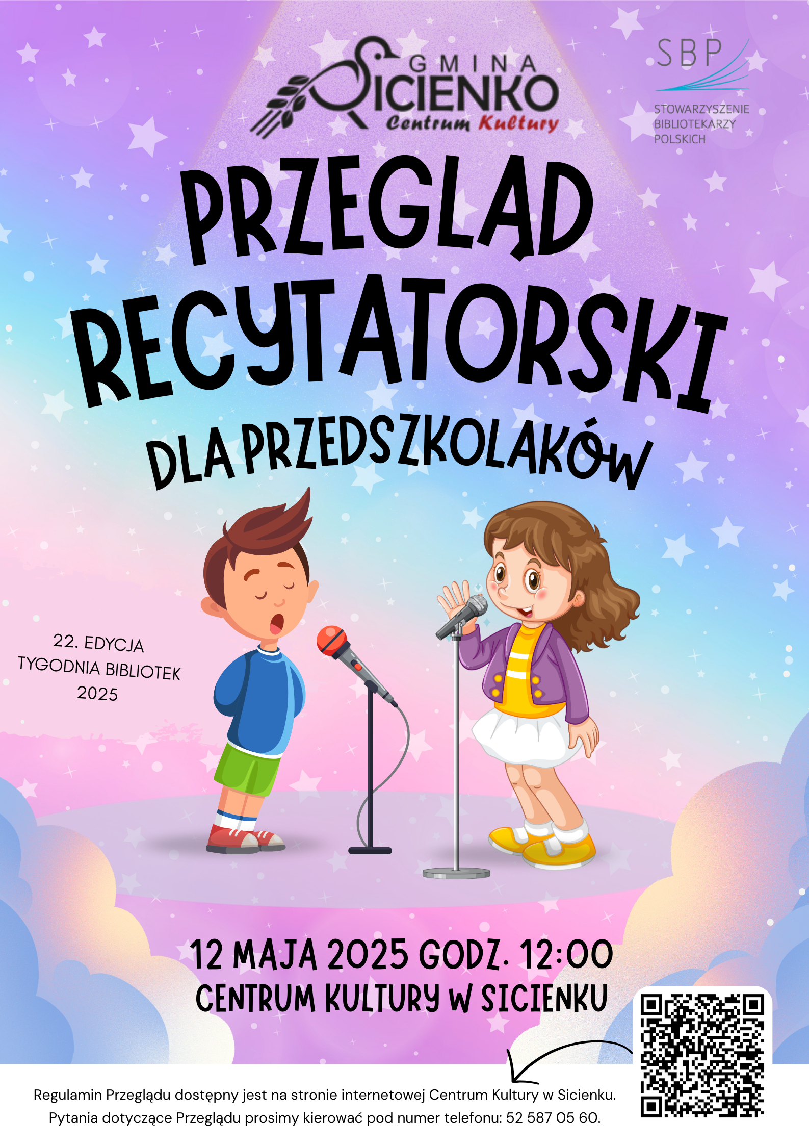 Plakat - Przegląd Recytorski dla Przedszkolaków 2025