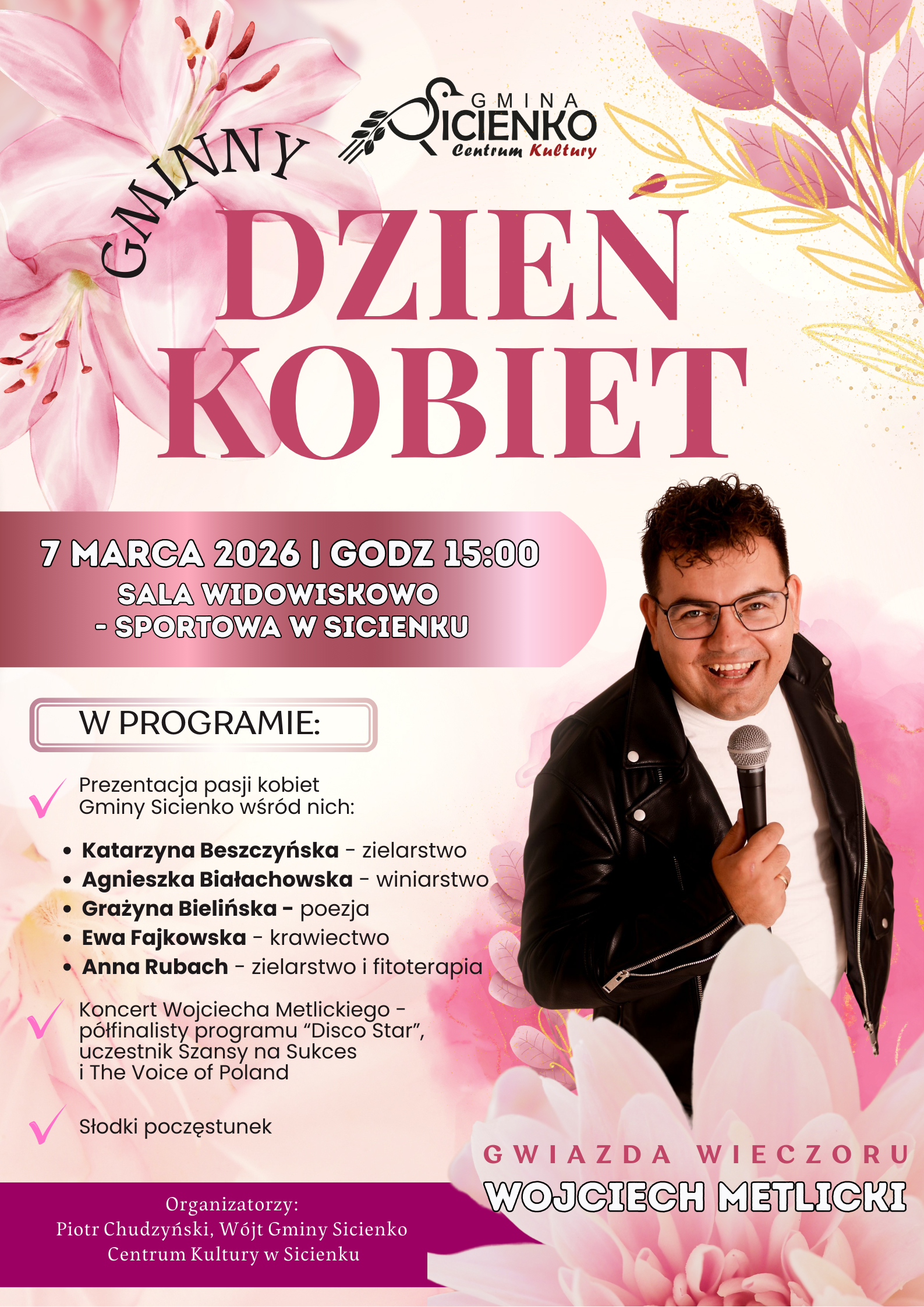 Plakat Gminny Dzień Kobiet w Sicienku 