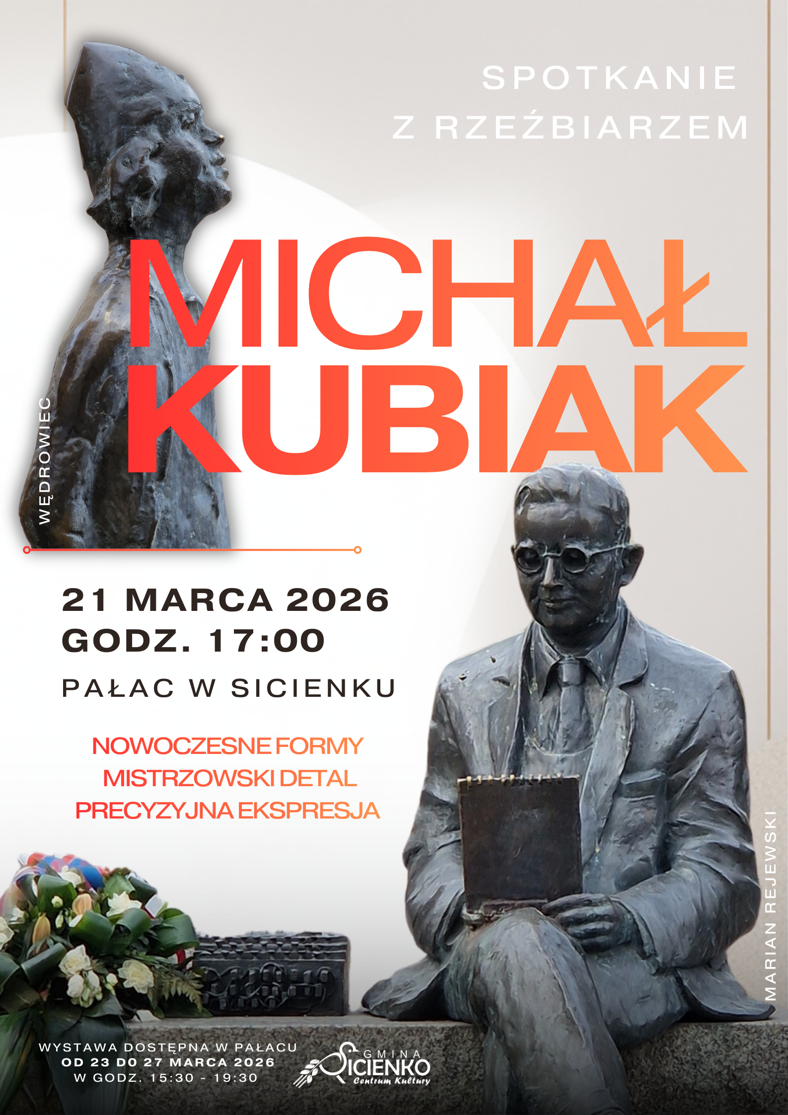 Plakat - Michał Kubiak spotkanie z rzeźbiarzem